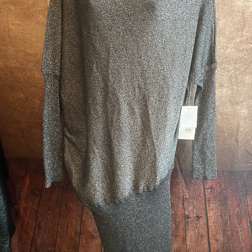 Silver Metallic Knit tube dress size S